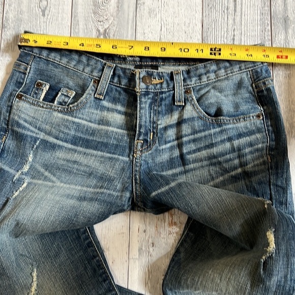 MOSSIMO BOYFRIEND‎ RAW HEM DISTRESSED STRETCH JEANS SIZE 2 - Picture 10 of 13